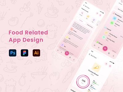 Modern Nutrition App UI android app app design figma ios photoshop ui uiux user experience user interface ux xd