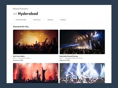 Day 60/100 - Browse Concerts Screen UI app design