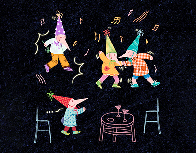 I think it’s time to GO HOME art artwork chair champange couple dance design illust illustration ipad line music note party peachtober24 photoshop table tweetyheather