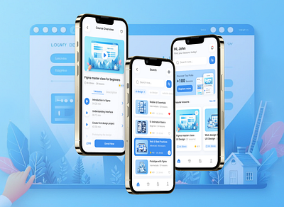 Design Pro Academy - E Learning Application design graphic design mobile application product design ui ux