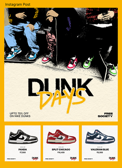 Dunk Days Campaign colour theory creative direction design fashion graphic design illustration nike social media