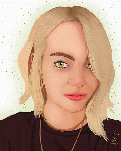 Emma Stone Portrait Fanart by Oz Galeano actress art arte design dibujo digitalart drawing emma stone fanart film illustration movie ozgaleano portrait retrato