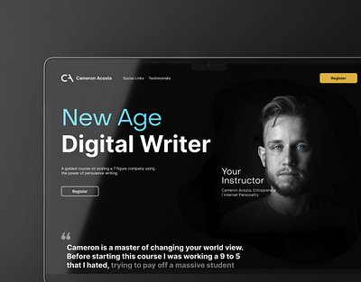 New Age Digital Writer Landing Page landing page prototype sales page ui ux web design wireframe