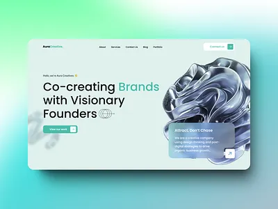 AuraCreatives : Agency Website Landing page UI Design agency website branding branding agency ui ui design uiux website