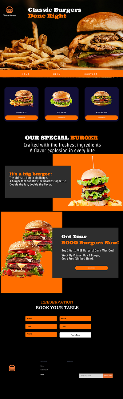 burger shop landing page design burger burgers landing page social media post designs