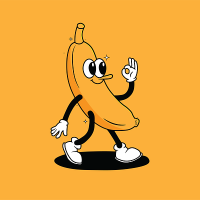 Happy Johnson Banana Character Mascot Food Cartoon art banana branding cartoon cartoon character character character design cute food fruit fun graphic design graphic designer happy illustration mascot vector