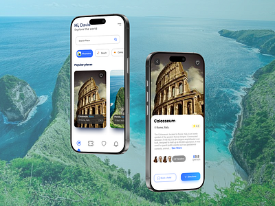 Travel Explorer Mobile App UI Design design graphic design product design ui ux