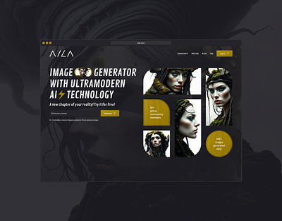 AI Image Generator ai ai art ai image generator art artificial intelligence case study digital art generative generative art generator generator website image image generation image generator image generator website landing page ui design uiux web design website