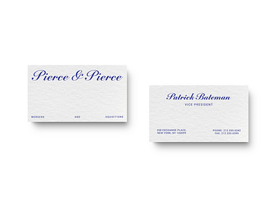 Patrick Bateman Business Card Design brand design branding business card design dribble weekly warmup graphic design logo typography weekly warmup