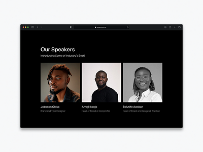 🗣️Speakers Section Design for Streetfolio Festival Landing Page design landing page landing page design minimal speakers section ui ui design visual visual design website website design