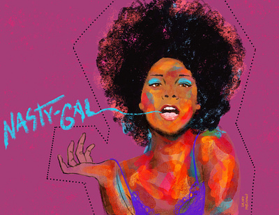 Portrait - Betty Davis editorial illustration portrait