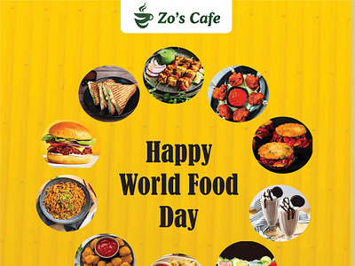 Happy World Food Day Poster for a Cafe using Adobe Illustrator illustrator