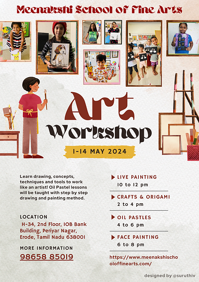 Art Workshop Poster using Adobe Illustrator 3d animation branding graphic design logo motion graphics ui