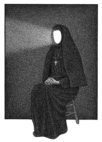 Vision art artist artwork creepy drawing halloween hand drawn horror illustration ink nun scary