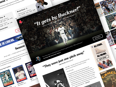 Boston Red Sox (1986) baseball boston design icons landing page mlb red sox typography ui web design world series