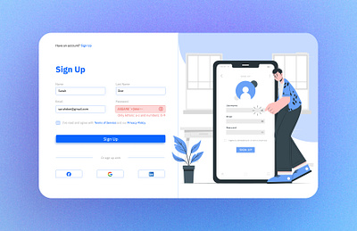 Daily UI- 001 Sign Up page graphic design ui