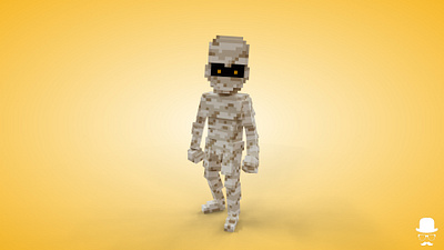 Voxel Mummy Character - 3D Lowpoly Fantasy Model 3d 3d model ancient character creature egyptian fantasy game art game asset humanoid lowpoly magicavoxel mummy voxedit voxel art