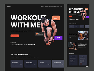 Workout & Fitness - Landing Page - animation fitness graphic design ui workout