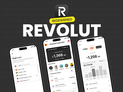 Revolut Redesigned - Finance & Mobile Bank App Design app app redesign banking app branding design finance app design finance mobile app graphic design illustration logo mobile banking app revolut revolut app redesign typography ui ux vector