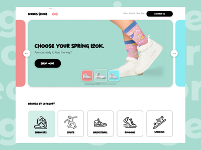 homepage banner inspiration banner homepage jumbotrone kids playful shoes shop ui