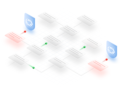 Workflow and Rules Logic ai cybersecurity fraud isometric protection risk safety security theft