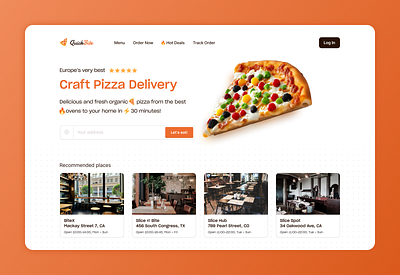 QuickBite: Hot Pizza, Fast Delivery! design minimal ui ux web