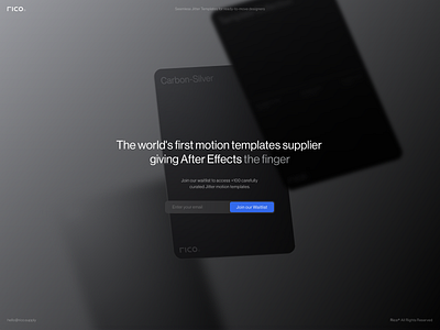 Rico.Supply after effects darkmode drag and drop jitter motion rico supply template