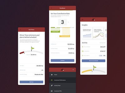 Mobile Retirement Planning & Goal Management design finance financial planning madebycraft mobile modeling retirement retirement planning ui ux