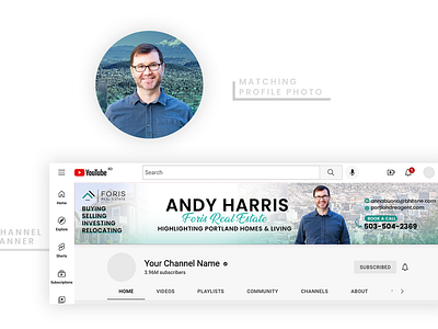 Youtube Channel Banner and Profile Photo Design banner channel banner social media banner youtube banner youtube profile photo