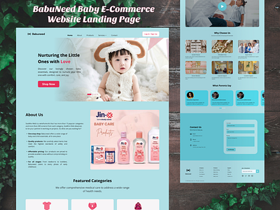 Baby E-Commerce Website Landing Page branding ecommerce website figma landing page ui ui uiux uiuxdesign web design website landing page design