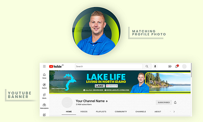 Realtor Youtube Channel Banner and Matching Profile Photo logo design for youtube