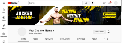 Fitness Trainer Youtube Channel Art Design fitness artwork fitness banner gym banner gym design