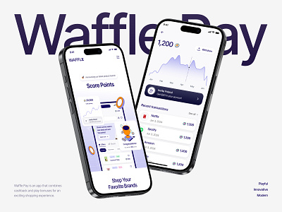 Waffle Pay - UI/UX Design for Fintech Mobile App b2b cash charts fintech mobile mobile app money payment app payments saas web design