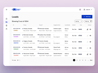 Freight Management | Webapp application cargo dashboard design entreprise freight freightmanagement interface load productdesign shipping ui uiux ux webapp