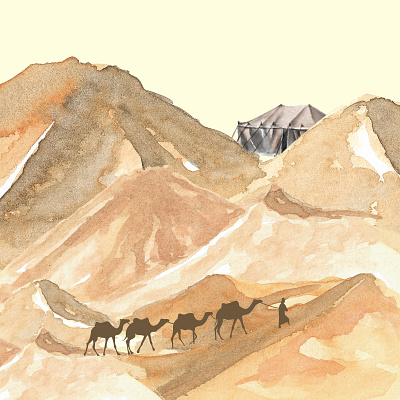 desert watercolor painting design desert design graphic design watercolor painting