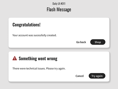 #011 Daily UI - Flash Message dailyui design flash message ui ux