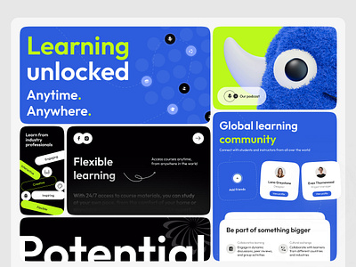 Online learning app community courses design education elearning figma landing skills ui ux web