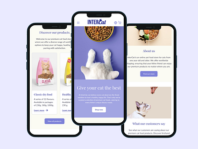 InterCat mobile mockups ui design ux design