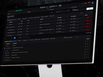 Commands UI commands dark mode dark ui data figma grid product design row saas software status table ui ui design ux wireframe