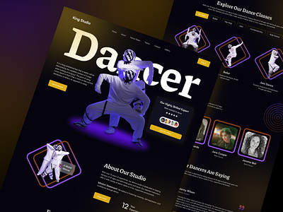 King Dancer Website dancer dancerwebsite landing page studio ui uiux user interface website