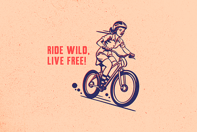 Ride wild live free! adobe bike biking branding design graphic design hand drawn illustration illustrator nature outdoors retro trails vintage