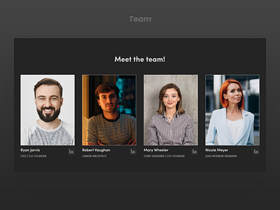 Meet the team graphic design ui design visual design web design