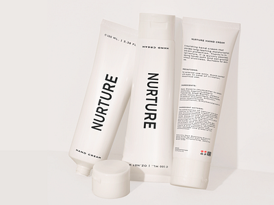 Nurture | Hand cream beauty beauty brand brand identity branding care cosmetic cosmetic brand cream tube cream tube design elegant packaging hand cream design lexend font logo minimalis packaging packaging design premium packaging product design skincare packaging women