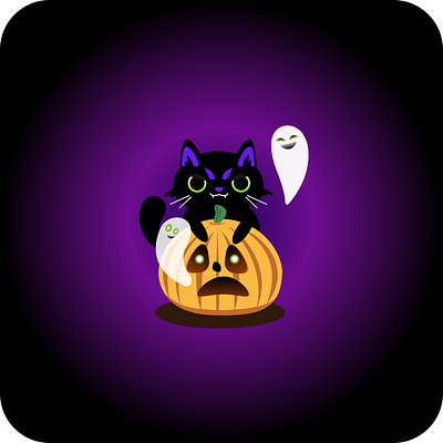 Halloween Cat black cat evil cat ghosts halloween pumpkin