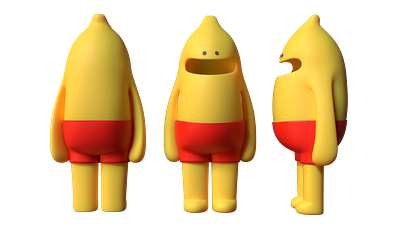 Nanana 3d 3d character 3d design banana blender render