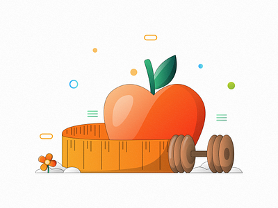 Weight loss apple art branding design fitness icons fitness illustrations graphic design gym icons illustration line illustration logo man plants trending art ui vector weight loss weight loss illustration