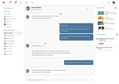 Messenger feature for a patient care management system. chat dm healthtech message messenger ui ux webapp