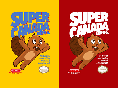 Super Canada Bros. affinity designer beaver canada cartoon character design fanart illustration