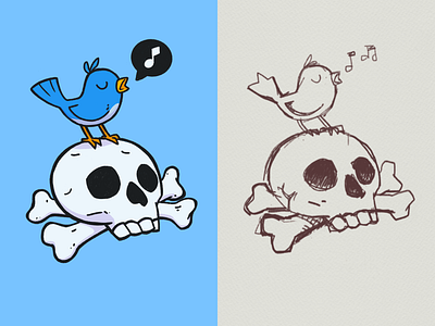 Death Tweet character design graphic design illustration procreate sticker