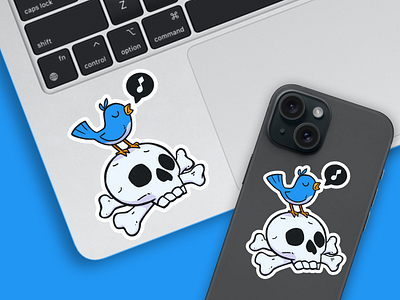 Death Tweet Sticker Mockups branding design mockups sticker